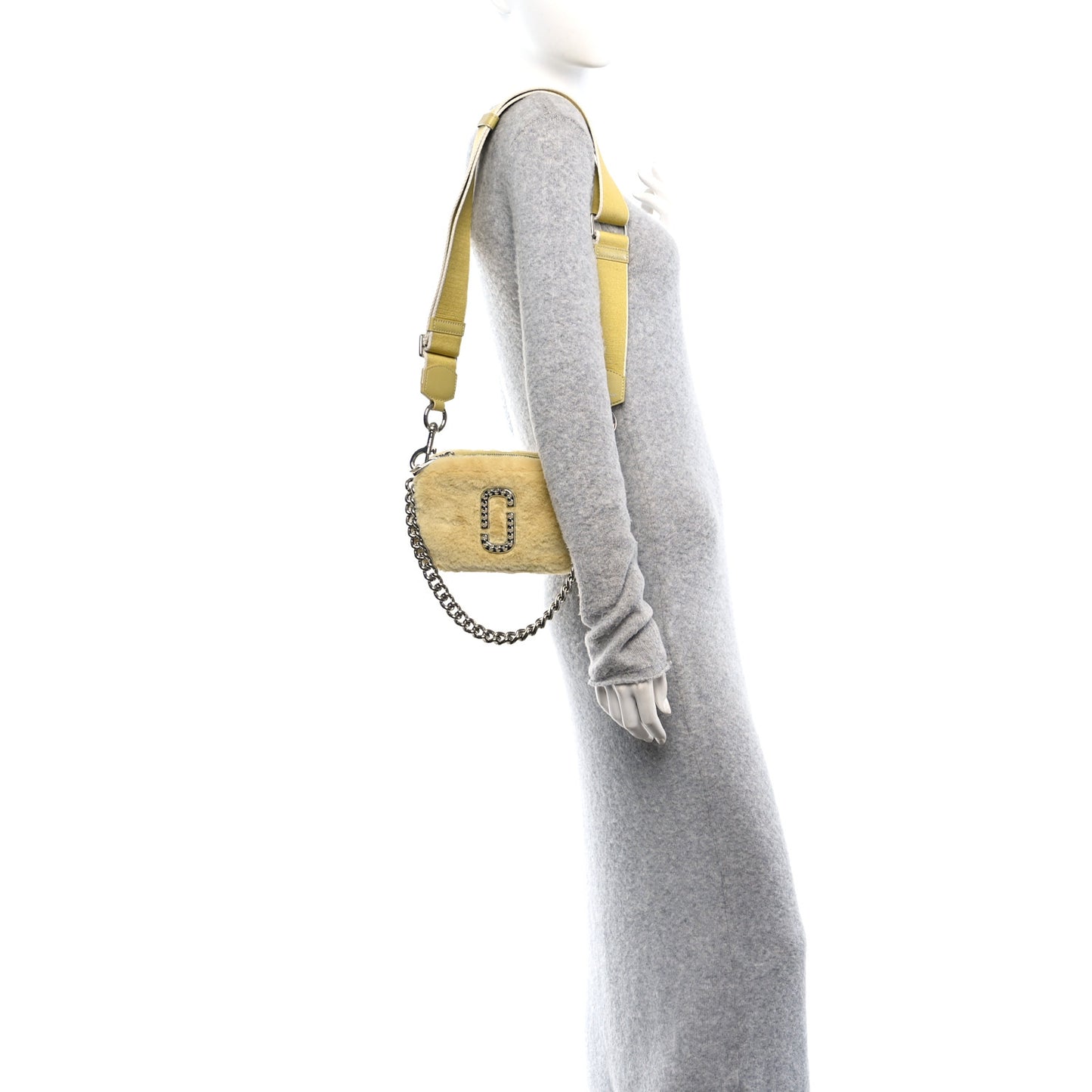 Faux Fur Plush Snapshot Camera Bag Chick Yellow