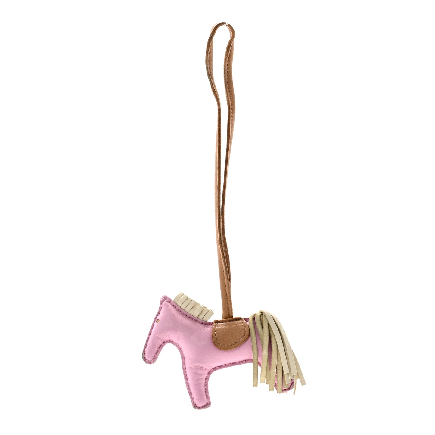 Milo Lambskin Grigri Rodeo Horse Bag Charm PM Mauve Sylvestre Craie Chai