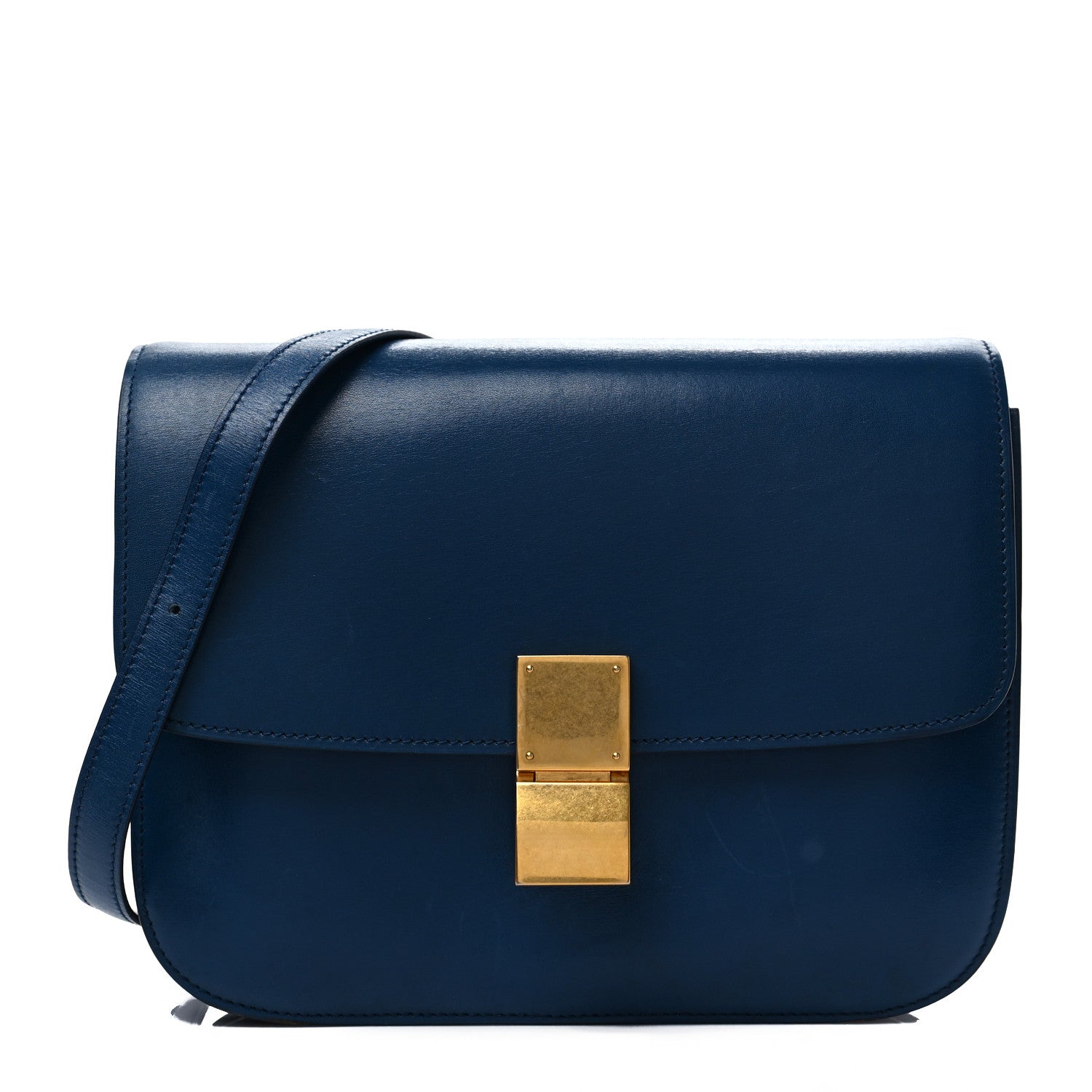 Celine Box Calfskin Medium Classic Box Flap Bag Deepsea 1 of 12
