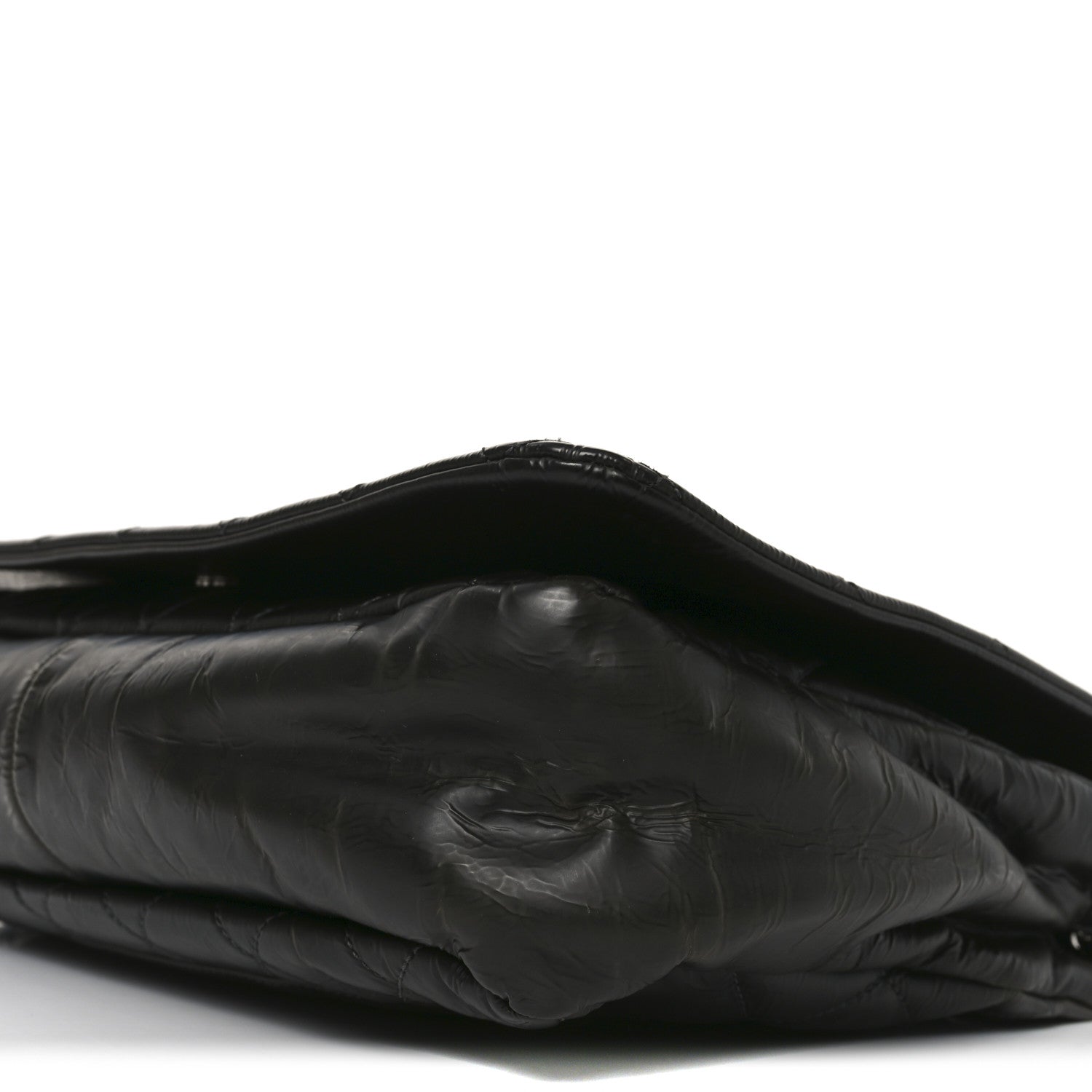 Chanel Glazed Calfskin Quilted CC XL Single Flap Black 10 of 10