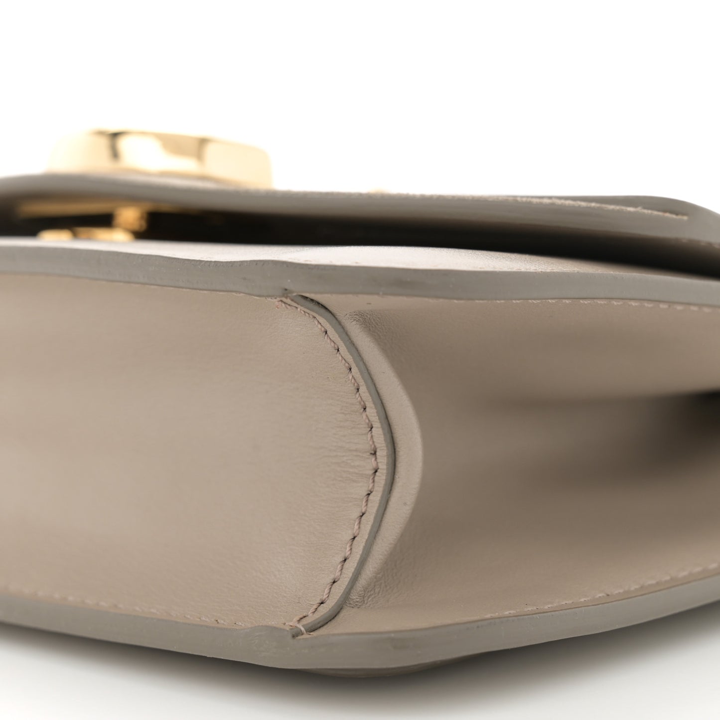Calfskin Suede C Clutch With Chain Motty Grey