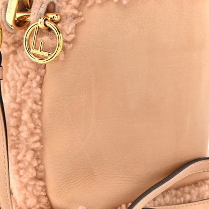 Fendi Shearling Suede F is Fendi Logo Embossed Mini Mon Tresor Bucket Bag Light Rose 11 of 14