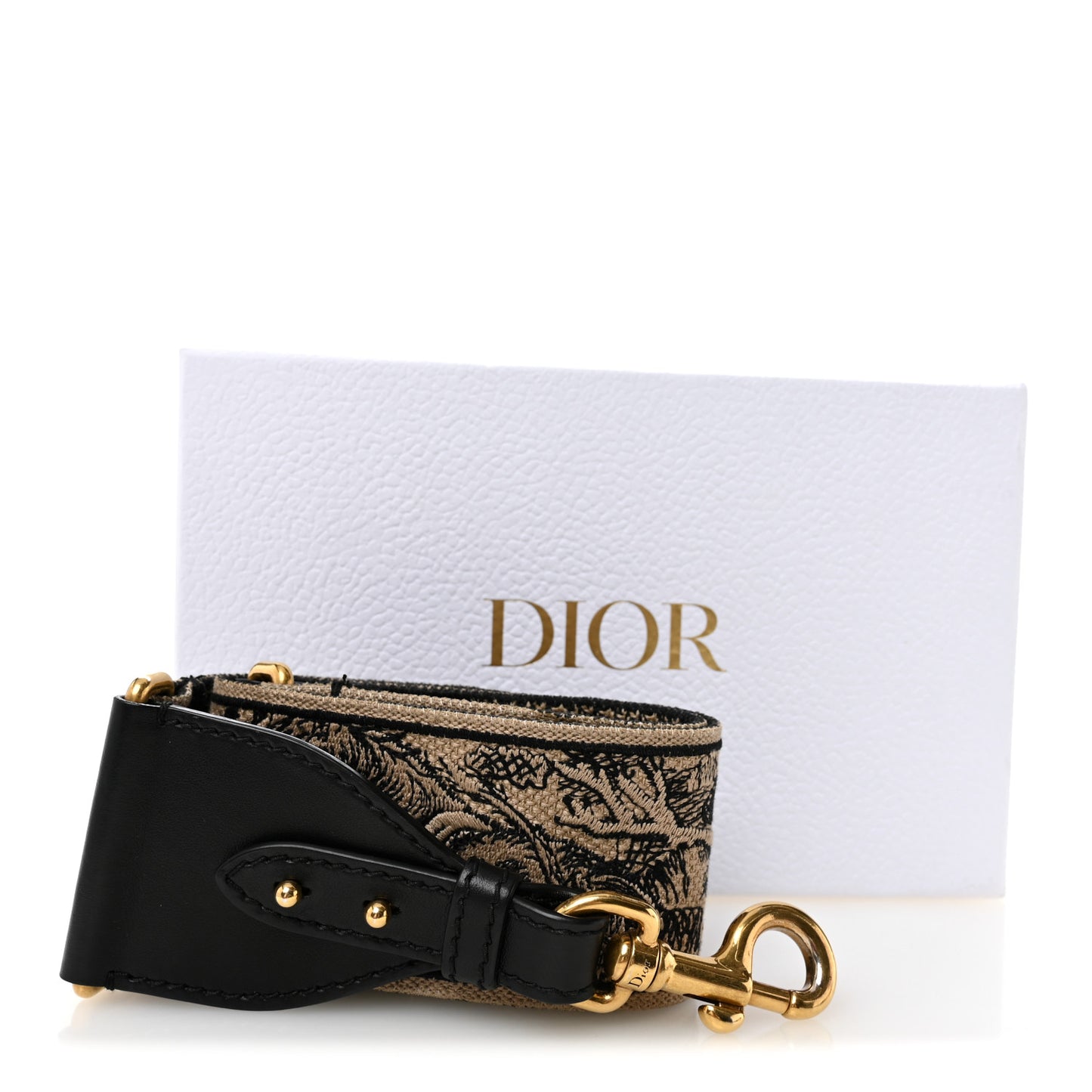 Canvas Embroidered Shoulder Strap Ecru Black