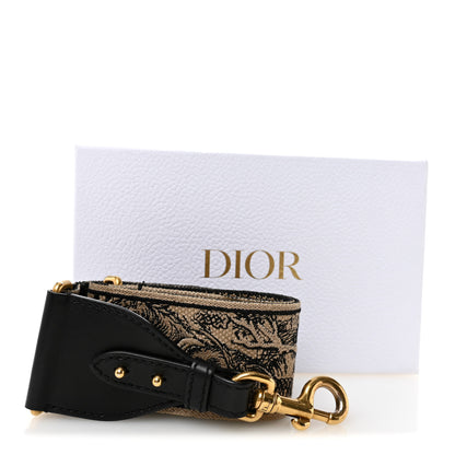 Christian Dior Canvas Embroidered Shoulder Strap Ecru Black 6 of 6