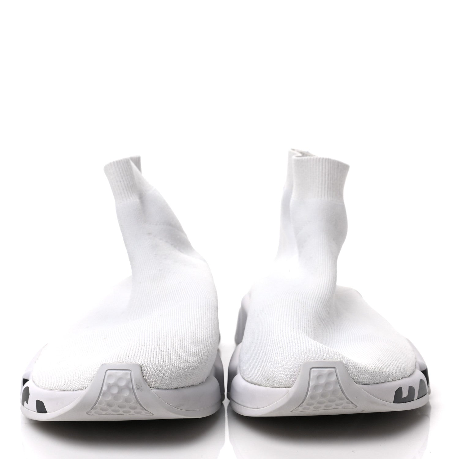Balenciaga Neoprene Knit Mens Speed Graffiti Sneakers 46 White Black 2 of 9