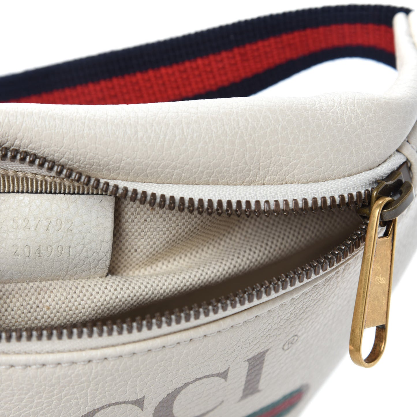 Grained Calfskin Small Logo Belt Bag White
