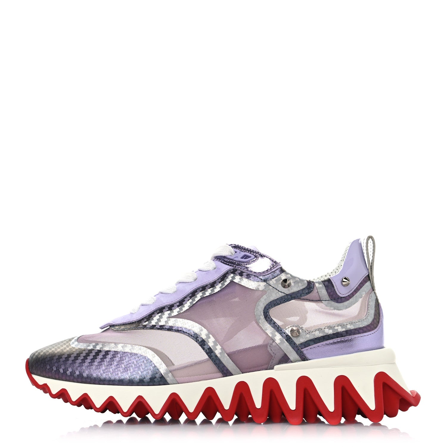 Christian Louboutin Transparent Mesh Patent Calfskin Sharkina Sneakers 37 Lilac Smoke 1 of 8
