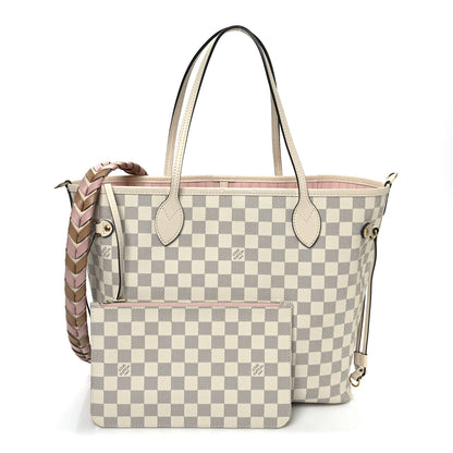 Louis Vuitton Damier Azur Braided Neverfull MM Pink 3 of 12