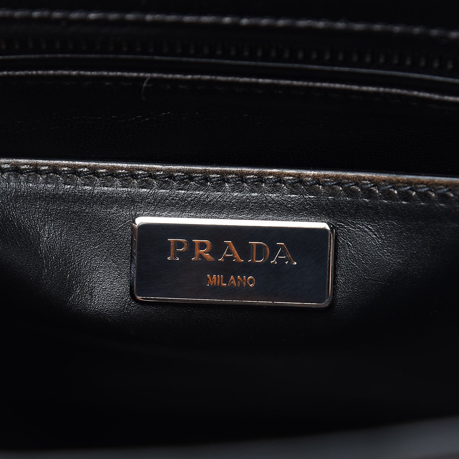 Prada Vitello Vintage Studded Sound Twin Pocket Satchel Ebano 6 of 17