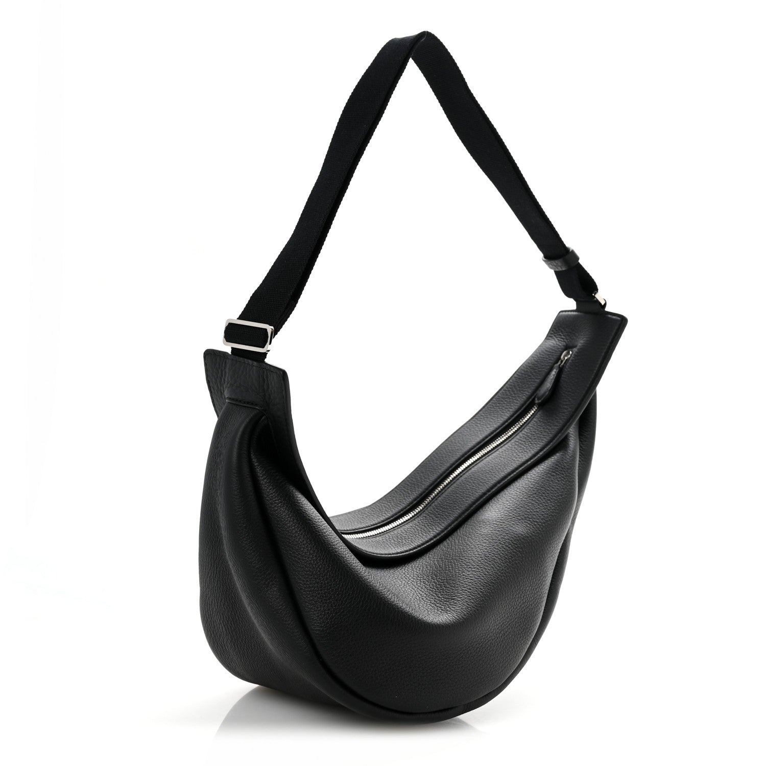 The Row Grained Calfskin Large Slouchy Banana Bag Black 3 of 10