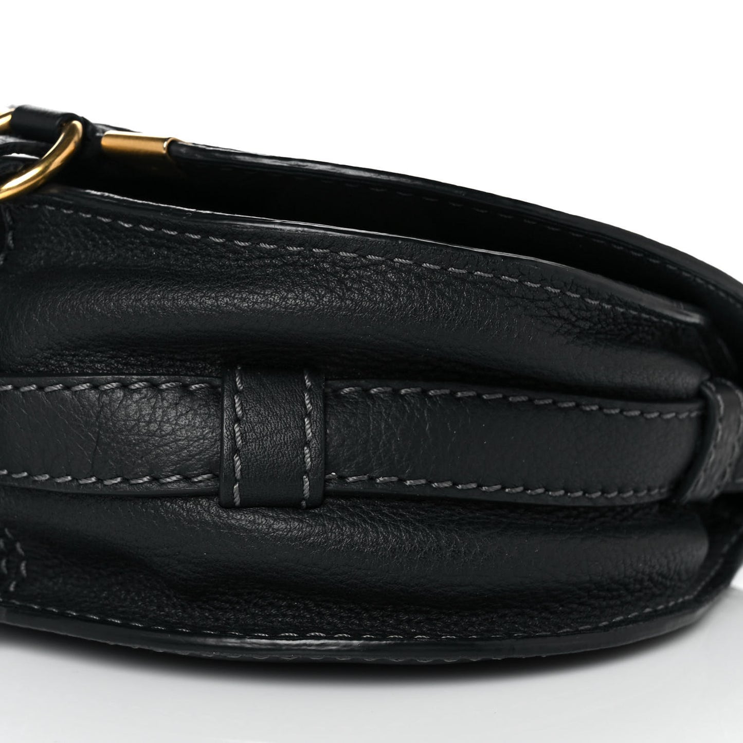 Calfskin Mini Marcie Round Crossbody Bag Black