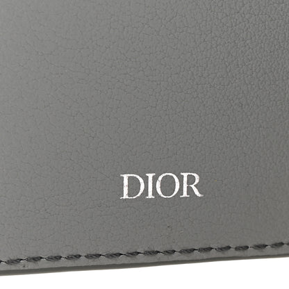 Christian Dior Calfskin Perforated Oblique Bi-Fold Card Holder Grey 6 of 8
