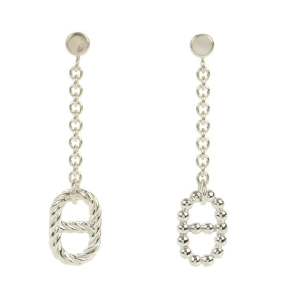 Hermes Sterling Silver Parade Drop Earrings PM 1 of 5