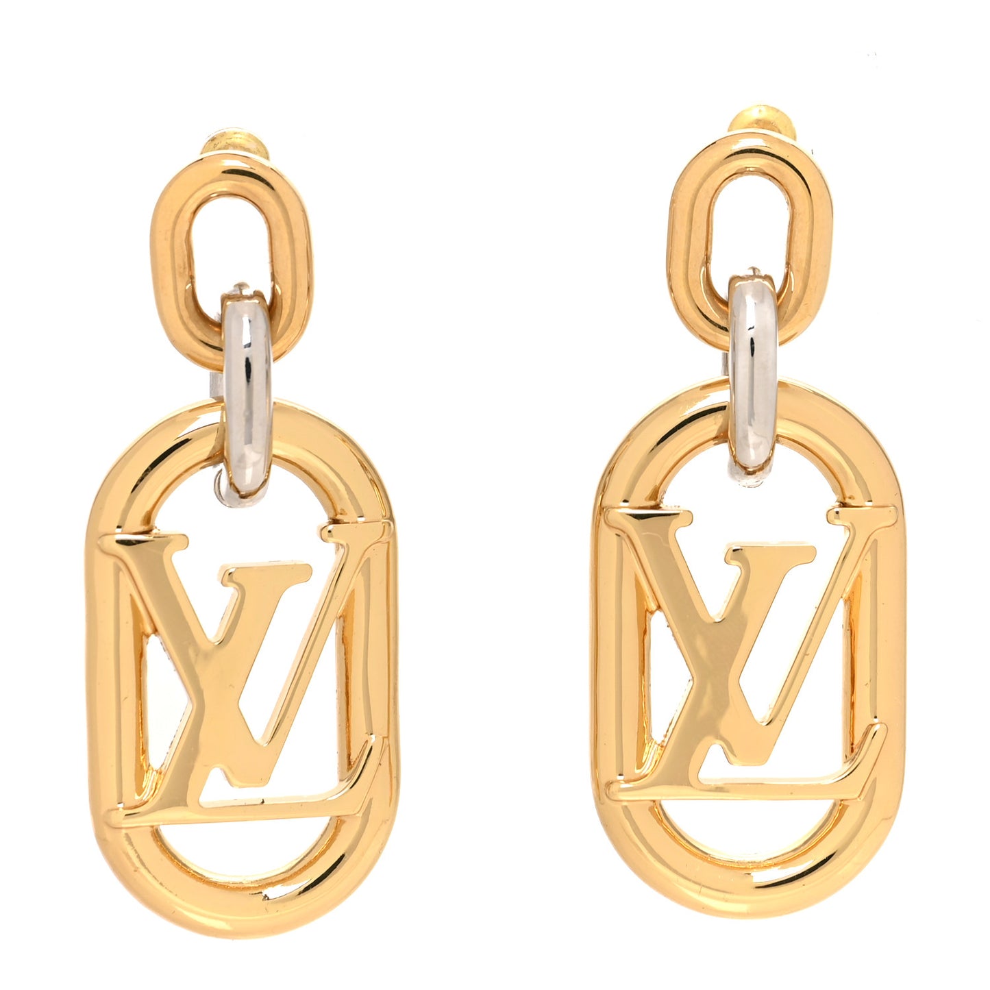Everyday Chain LV Earrings Gold Silver