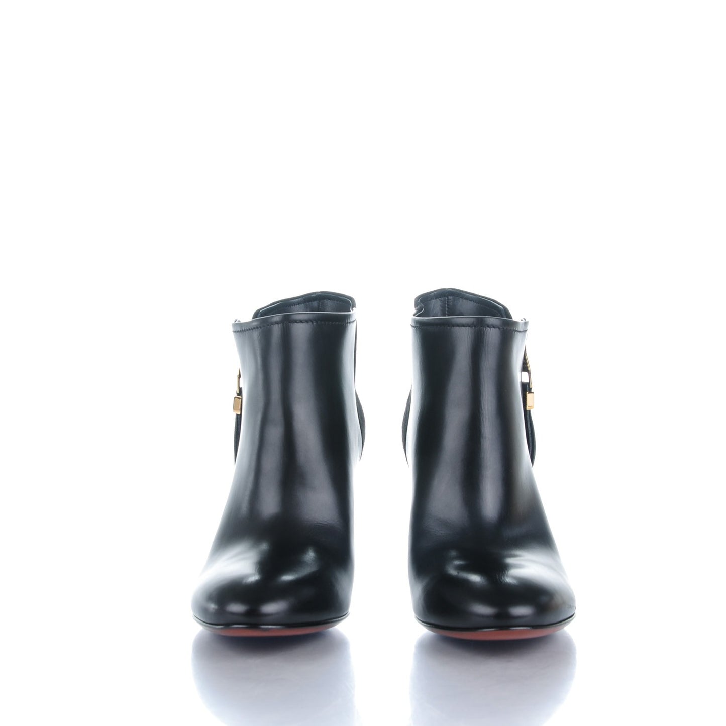 Calfskin Zippy Low Boots 36.5 Black