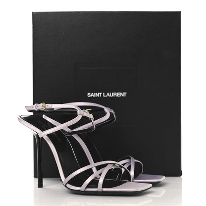 Saint Laurent Crepe Satin Baliqua 105 Ankle Strap Sandals 37.5 Poly Grey 11 of 11