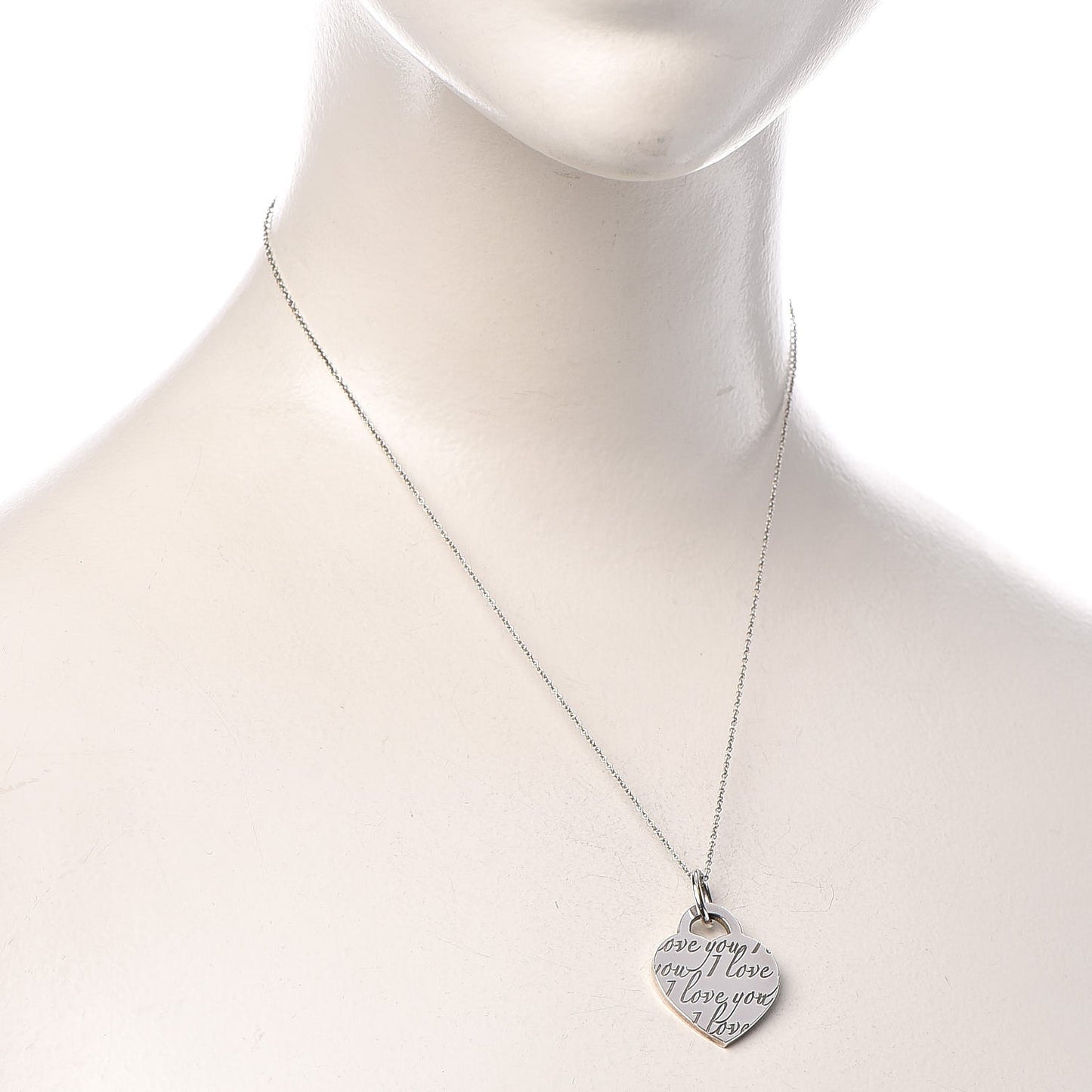 Sterling Silver Notes Heart Tag Charm Necklace