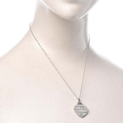 Tiffany Sterling Silver Notes Heart Tag Charm Necklace 2 of 7