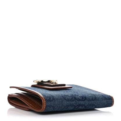 Gucci Denim Interlocking G Wallet Blue Tea Cuir 4 of 10