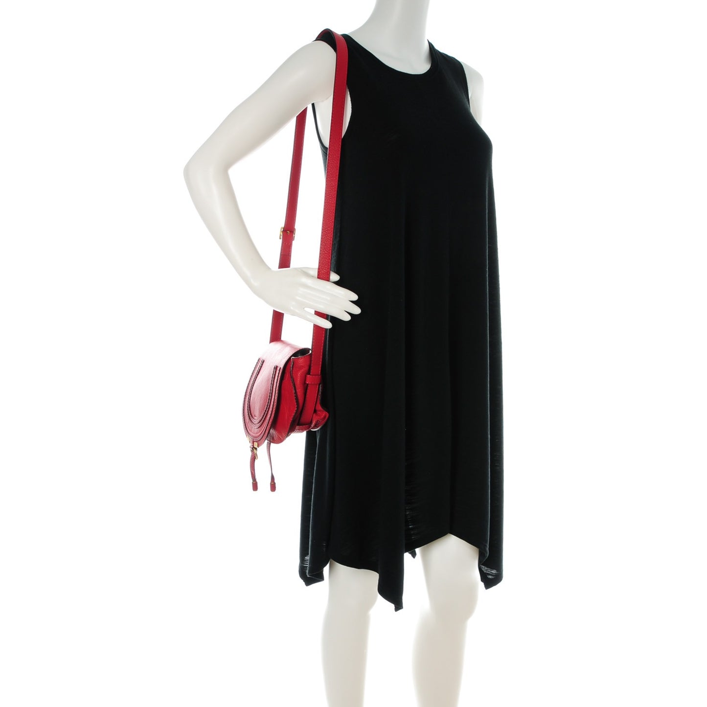 Calfskin Mini Marcie Round Crossbody Bag Red