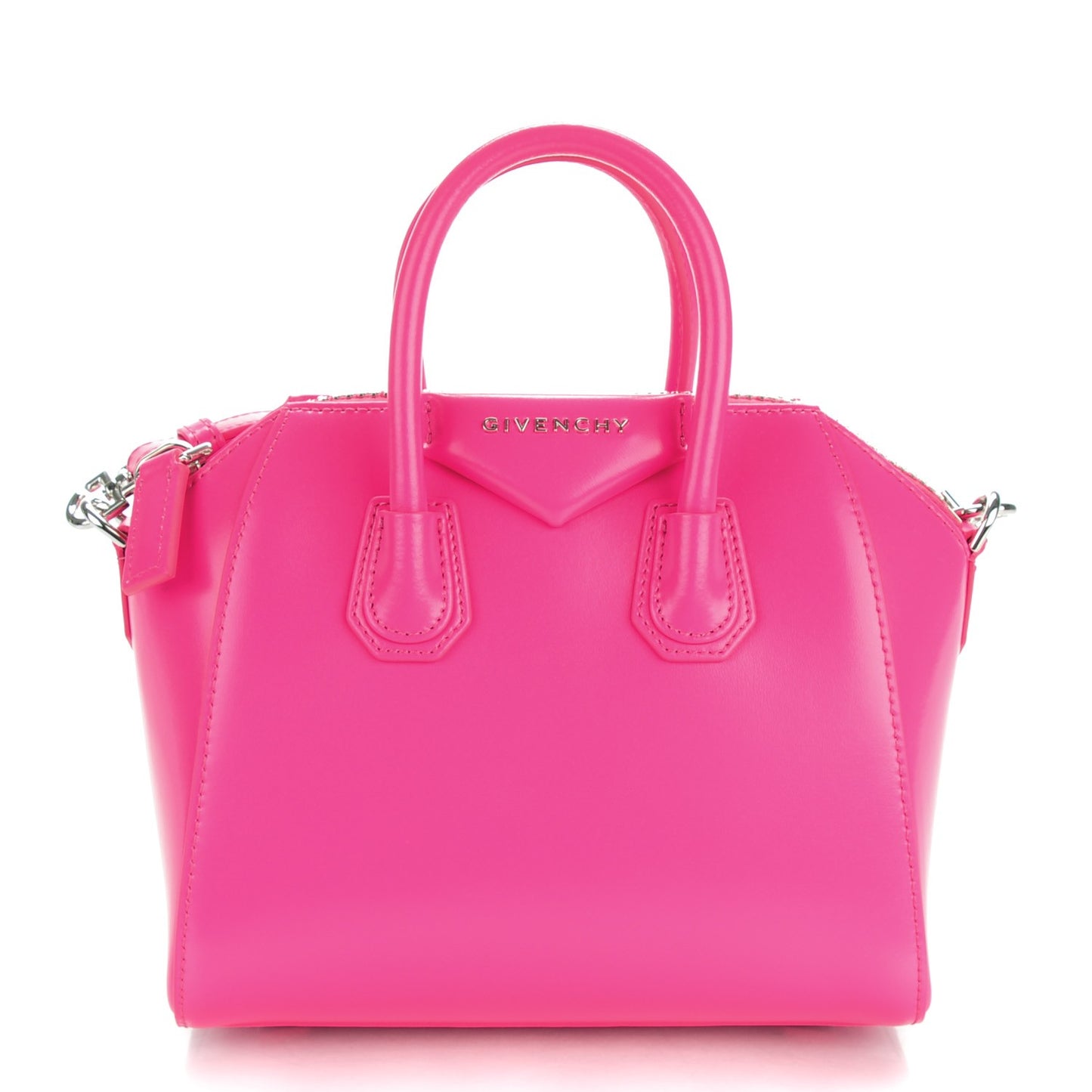Shiny Lord Calfskin Mini Antigona Shocking Pink