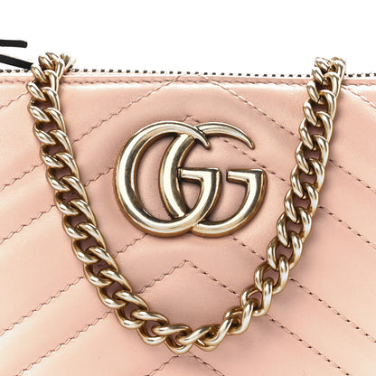 Gucci Calfskin Matelasse Mini GG Marmont Chain Bag Perfect Pink 7 of 10