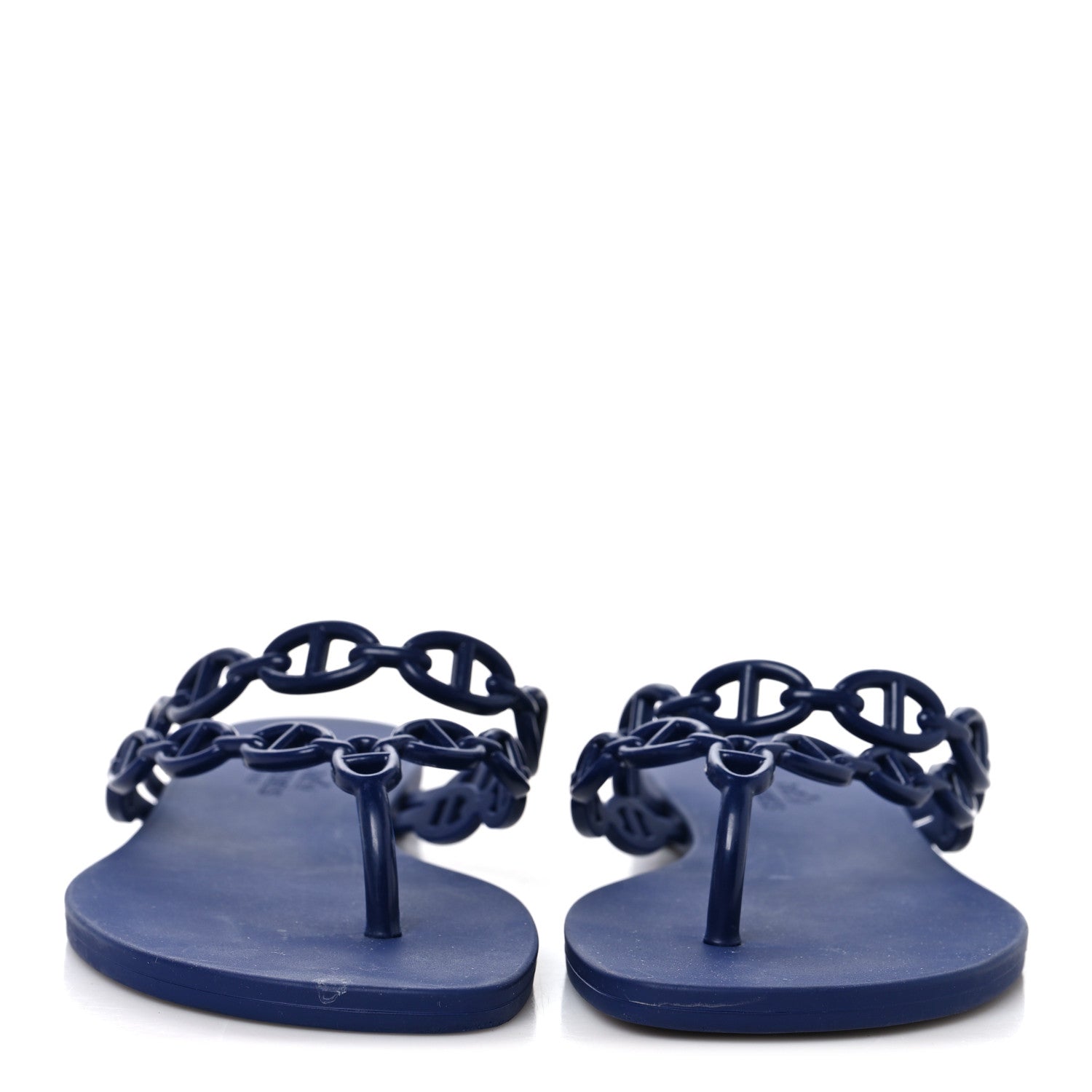 Hermes Rubber Chaine d'Ancre Island Sandals 37 Bleu Smalt 3 of 8
