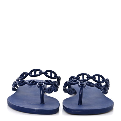 Hermes Rubber Chaine d'Ancre Island Sandals 37 Bleu Smalt 3 of 8