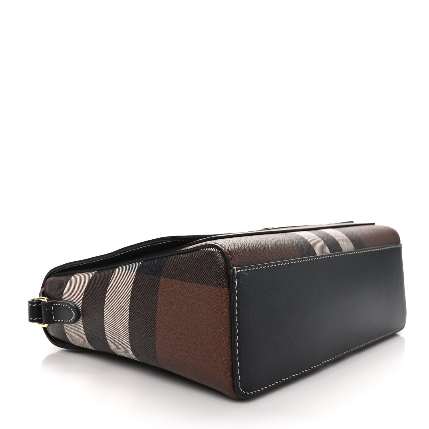 Burberry Calfskin Giant Check E-Canvas Note Crossbody Bag Dark Birch Brown 4 of 8