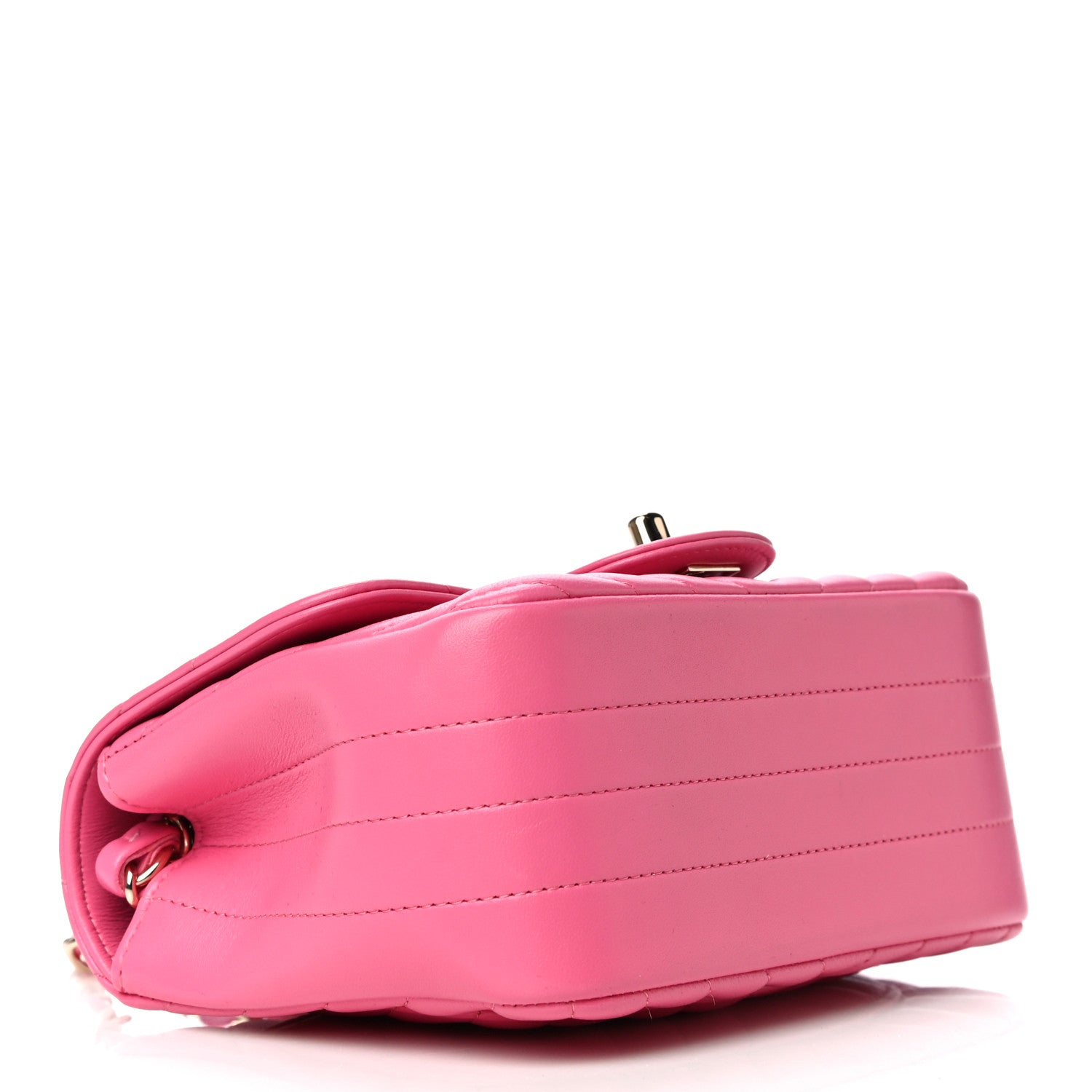 Chanel Lambskin Chevron Quilted Mini Square Flap Pink 4 of 11