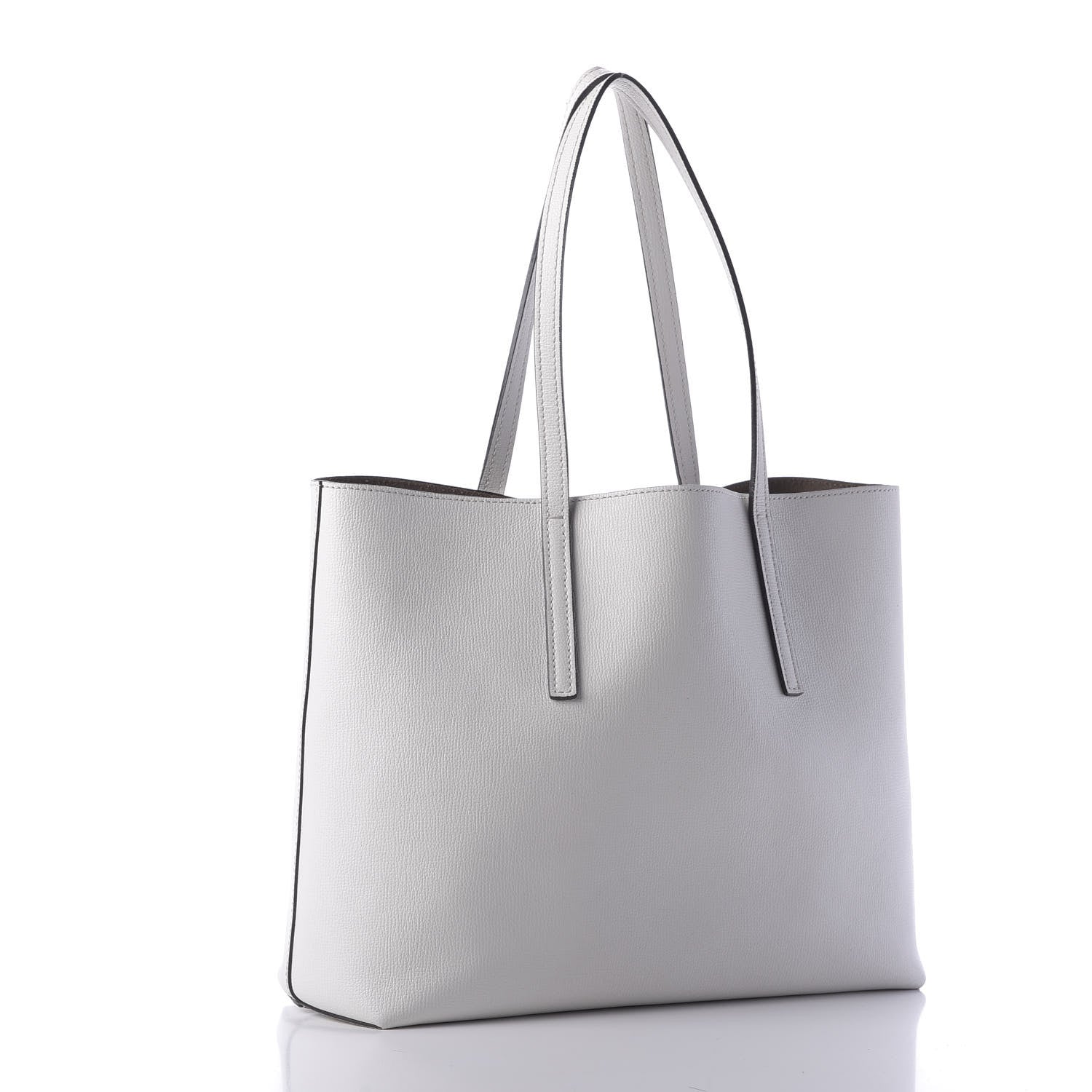 Fendi Vitello Vienna Enamel F is Fendi Shopping Tote White Taupe 3 of 10