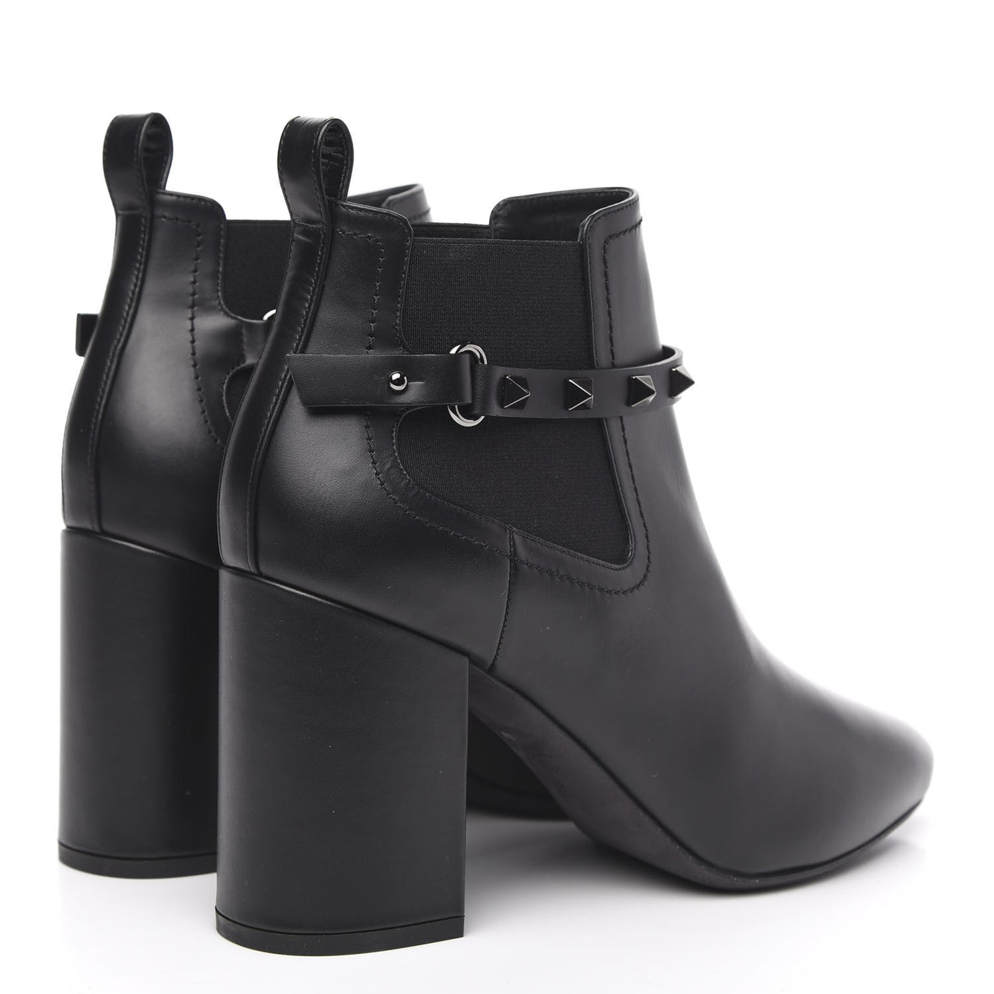 Calfskin Rockstud Chelsea 85mm Ankle Boots 39 Black