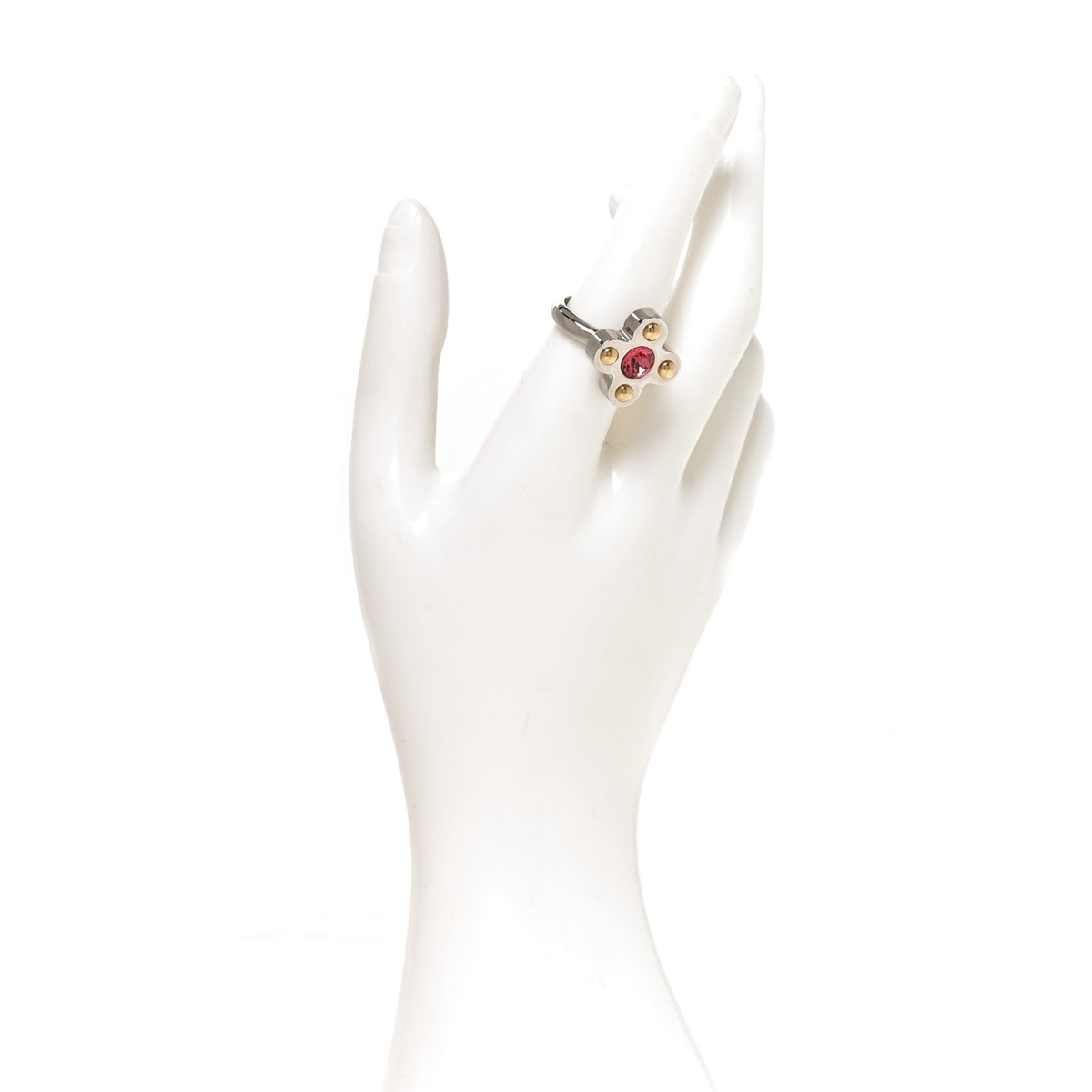 Louis Vuitton Crystal Love Letters Timeless Ring L 56 7.5 Silver 2 of 4