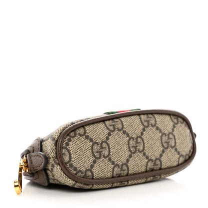 Gucci GG Supreme Monogram Web Ophidia Dome Key Pouch Beige New Acero 4 of 7