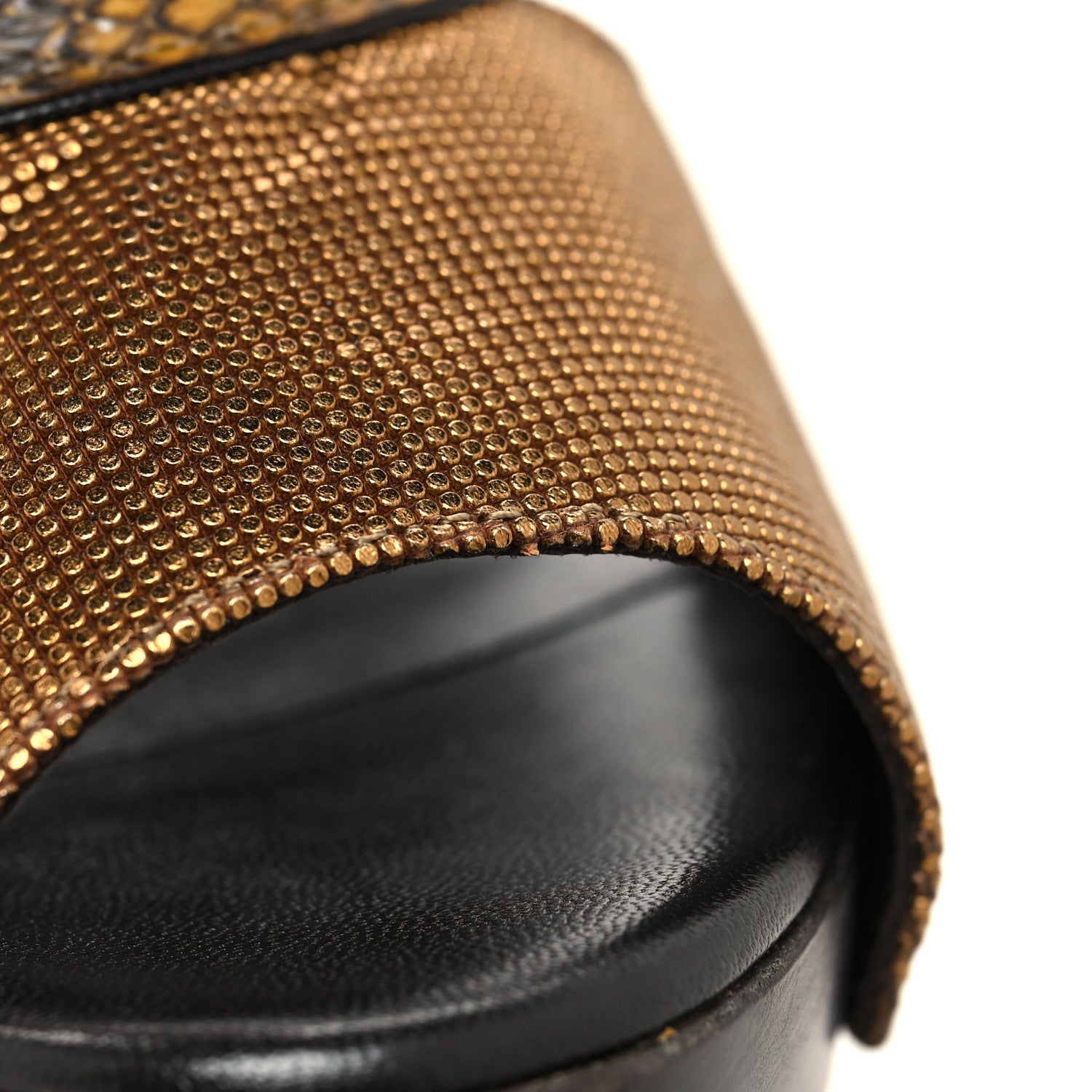 Fendi Snakeskin Calfskin Platform Sandals 36 Bronze 8 of 11