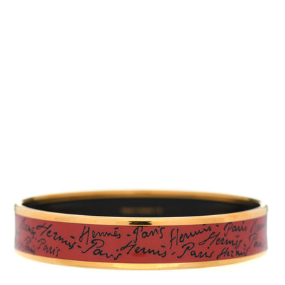 Hermes Enamel Printed Handwriting Narrow Bracelet 65 3 of 5