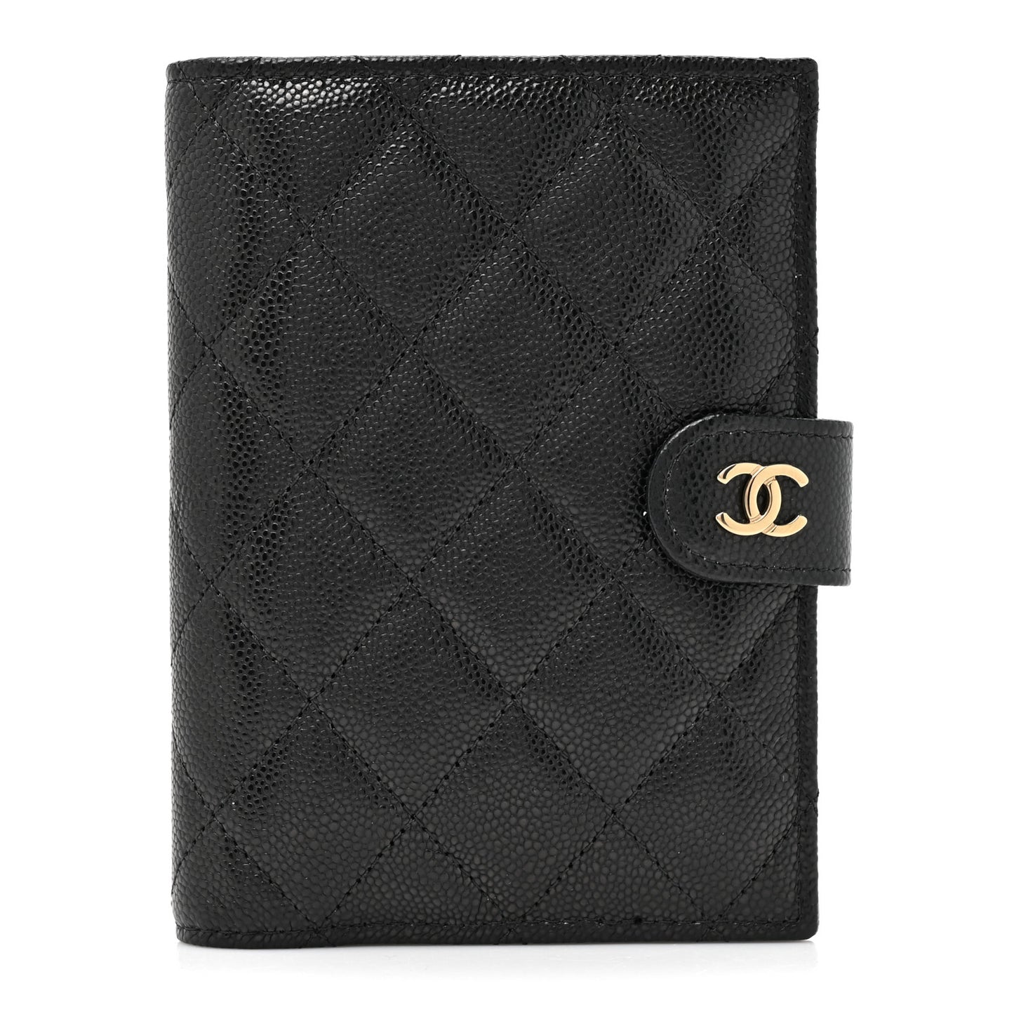 Caviar Quilted Passport Holder Black