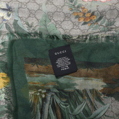 Gucci Modal Silk GG Monogram GG Tian Shawl Scarf Green Dark Green 6 of 8