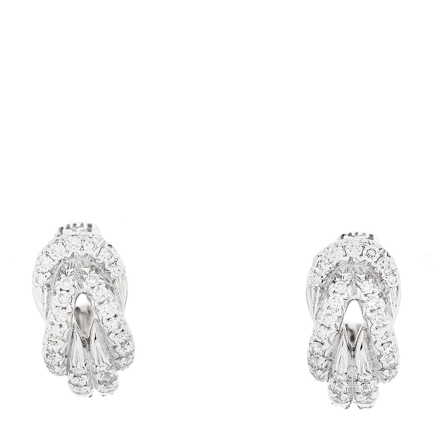 Sterling Silver Diamond Love Knot Earrings
