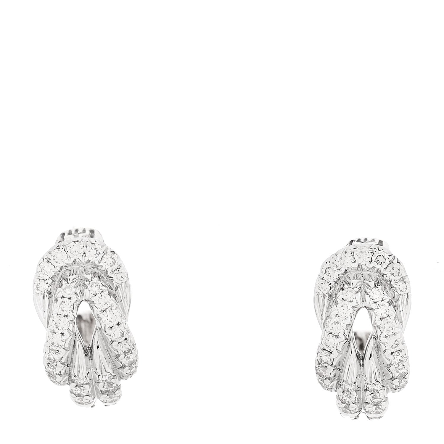 John Hardy Sterling Silver Diamond Love Knot Earrings 1 of 4