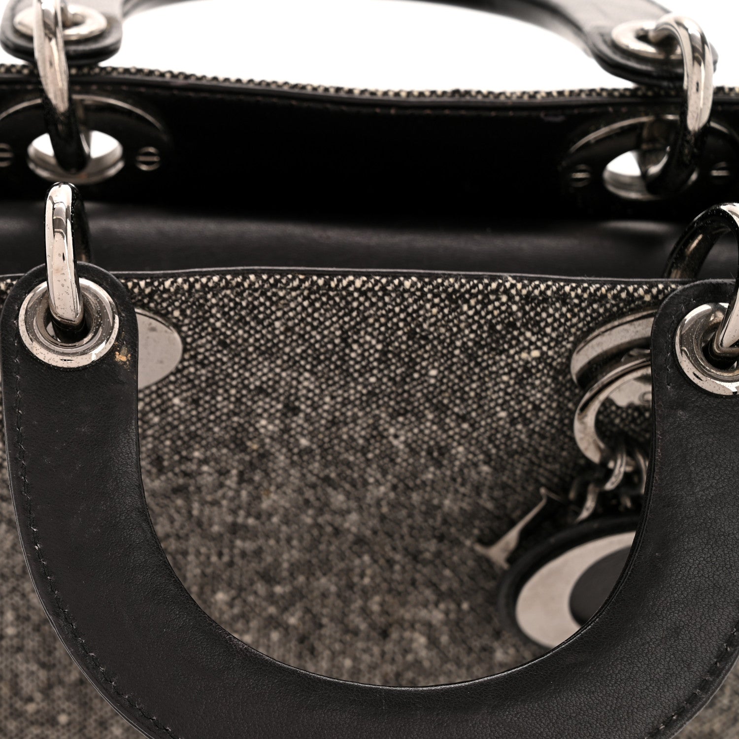 Christian Dior Tweed Mini Lady Dior Black 13 of 15