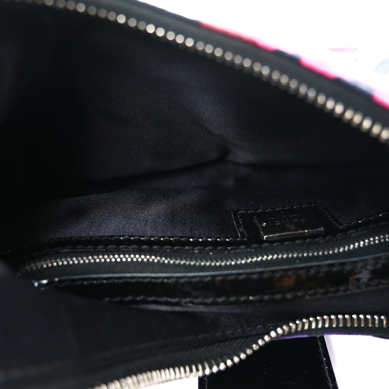 Fendi Nylon Patent Half Moon Baguette Black Multicolor 5 of 9