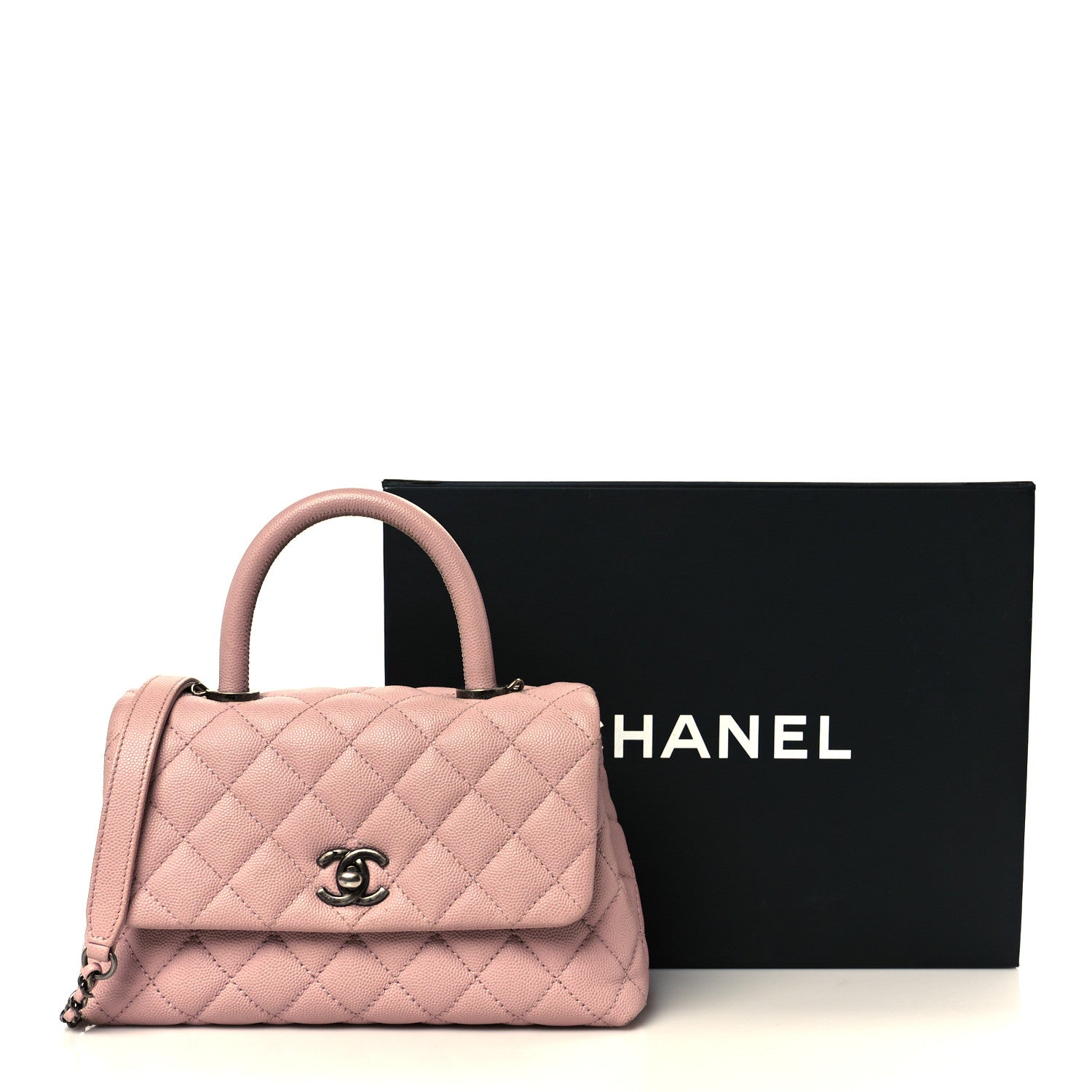Chanel Caviar Quilted Mini Coco Handle Flap Light Pink 12 of 12