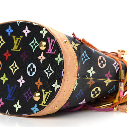 Louis Vuitton Monogram Multicolor Fringe Bucket Black 9 of 11