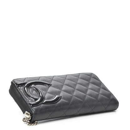 Chanel Calfskin Quilted Cambon Large Gusset Zip Around Wallet Black 4 of 7