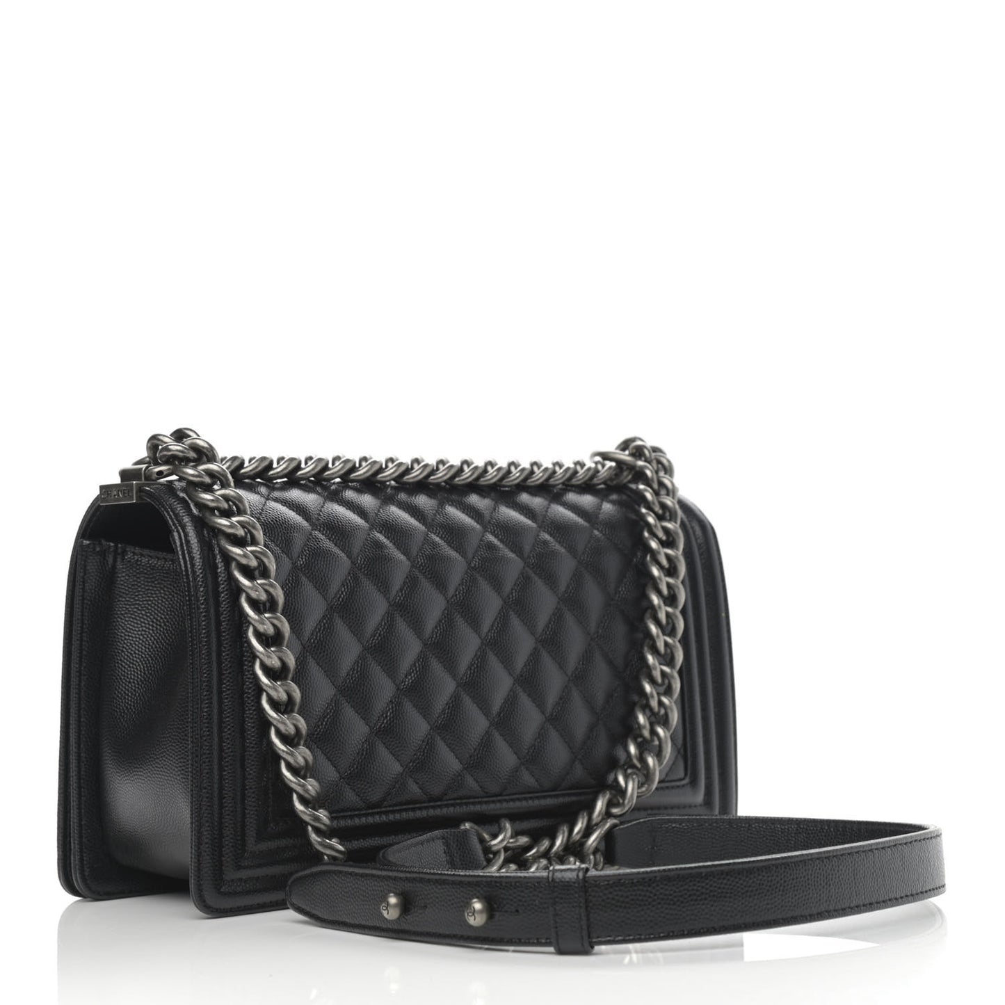Caviar Quilted Medium Boy Flap Black