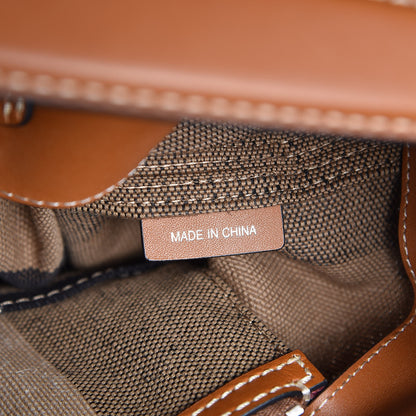 Burberry Canvas Mega Check Medium Ashby Hobo Saddle Brown 10 of 11