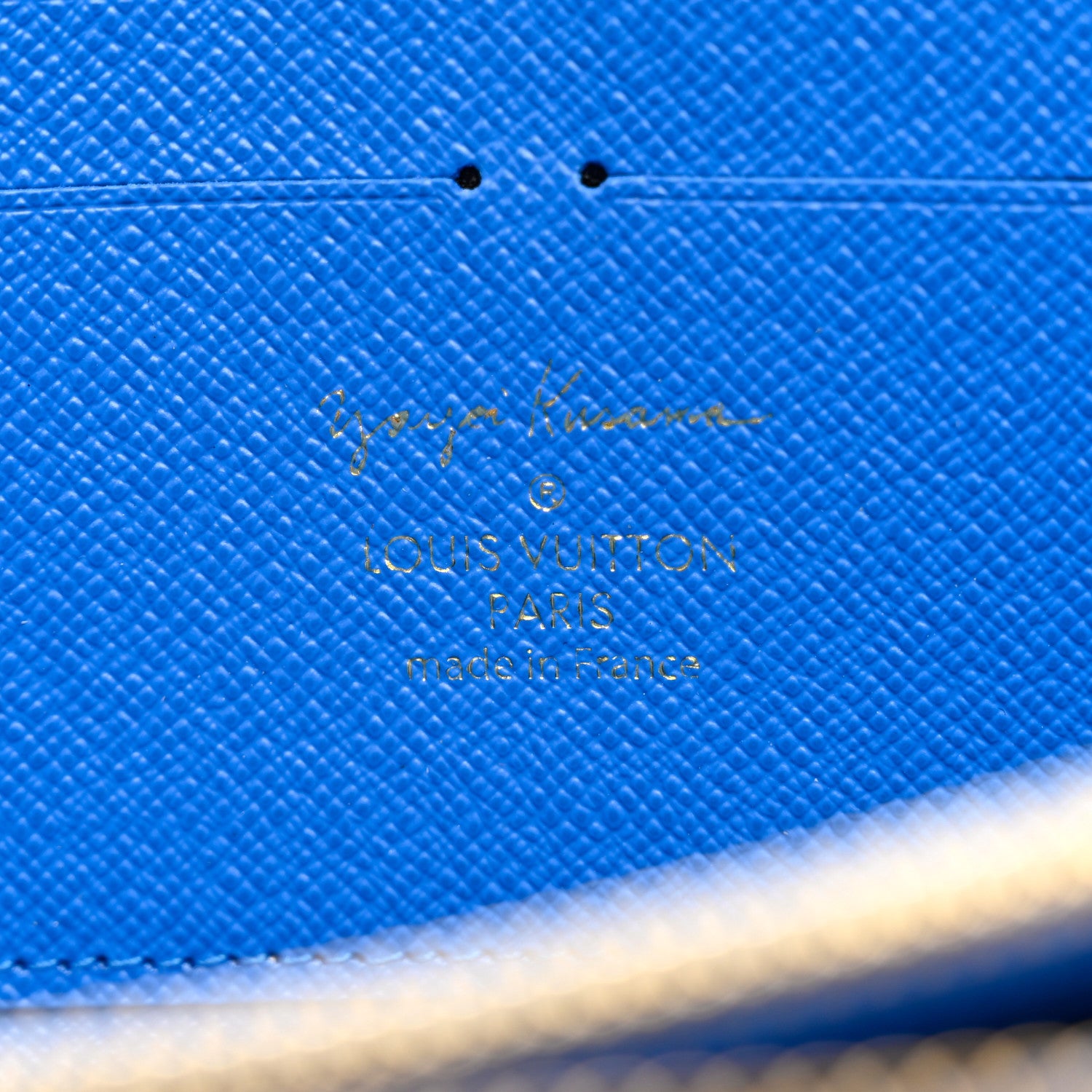 Louis Vuitton Monogram Kusama Pumpkin Dots Zippy Wallet Blue 7 of 8