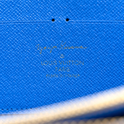 Louis Vuitton Monogram Kusama Pumpkin Dots Zippy Wallet Blue 7 of 8