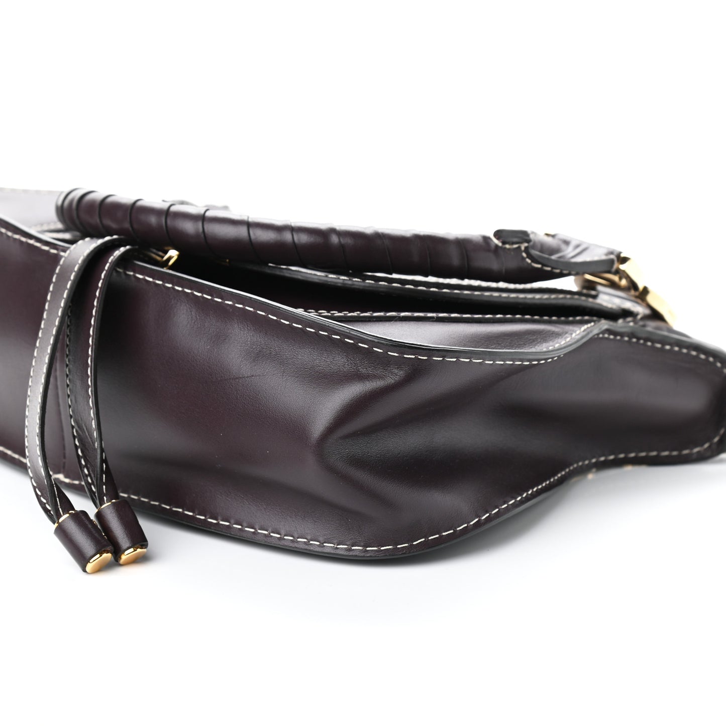 Smooth Calfskin Small Marcie Satchel Black Raisin
